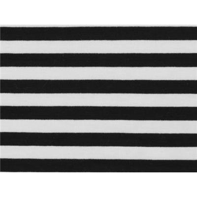 Tissu Jersey Viscose / Elasthanne Rayure Noir / Blanc