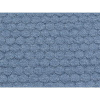 Tissu Maille Matelassé " Pois " Bleu Jeans