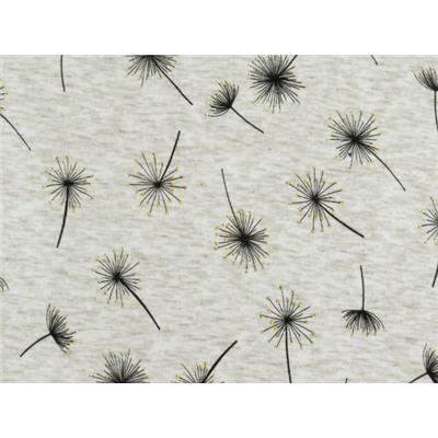 Tissu Molleton Dandelion Gris Chiné Foil Doré Envers Minkee