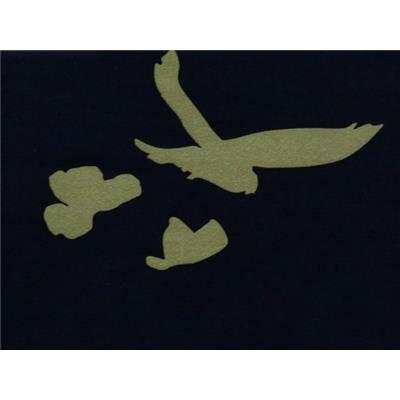Tissu Molleton Noir Imprimé Oiseaux Abstraits