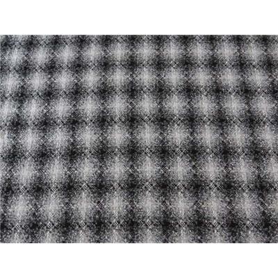 Tissu Tweed à Carreaux Noir / Blanc / Gris / Lurex Argent