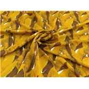 Tissu Maille Maillot de Bain Feuillage Tropical