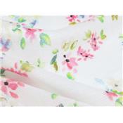Tissu Gaze Imprimé Fleurs Aquarelles