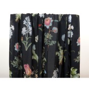 Coupon Voile de Viscose Herbier Noir 50 cm x 140 cm