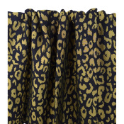 Tissu Sergé Jacquard 100 % Viscose LEO Noir & Or 