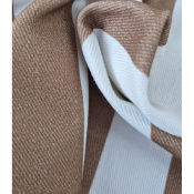 Tissu Sergé Lourd JON 100 % Coton Hazelnut Stripes