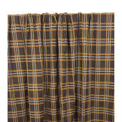 Tissu Sergé Poly / Viscose Carreaux Choco / Orange