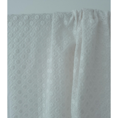 Tissu Broderie Anglaise & Dots Blanc