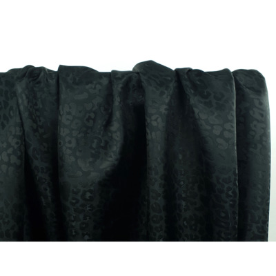 Tissu Doublure Sergé Poly / Acétate Jacquard LEO Noir