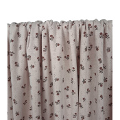 Tissu Maille Cote 1x1 Pointelle Beige Fleurs Choco