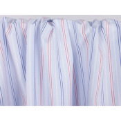 Tissu Popeline 100 % Coton Bleu Ciel Rayé Marine / Rouge / Blanc