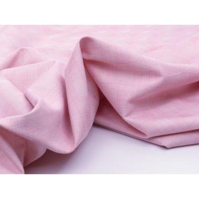 Tissu Prince de Galles Viscose / Coton Rose