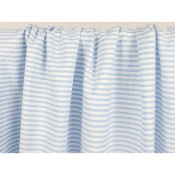 Tissu Seersucker Mélange Coton Rayé Bleu Ciel / Blanc