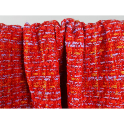 Tissu Tweed Rouge Lurex