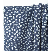 Tissu Twill de Viscose Abstract Flower Bleu Ardoise