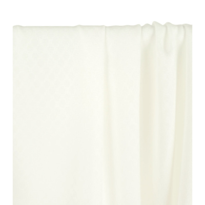 Tissu Voile de Viscose Jacquard Pois Ecru