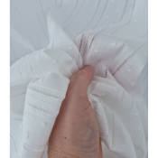 Tissu Toile de Coton Plumetis & Ajouré Ecru