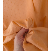 Tissu Voile de Coton Plumetis 100 % Coton Abricot
