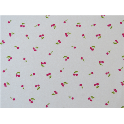 Tissu Cote 1x1 Imprimé Cerise