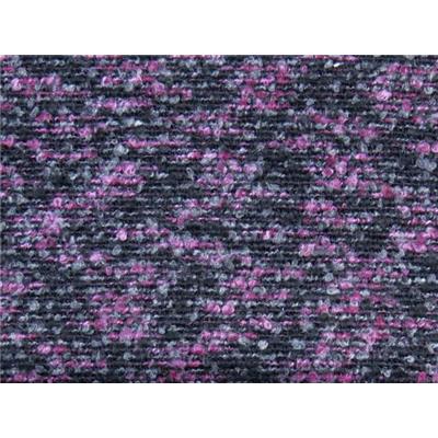 Tissu Lainage Noir Bouclette Gris et Rose