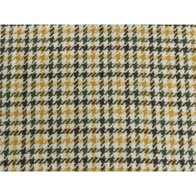 Coupon Lainage Pied de Poule Ecru / Brun / Ocre / Kaki 90 cm x 140 cm