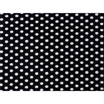 Tissu Maille Maillot de Bain Pois Noir