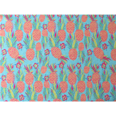 Tissu Jersey Flammé Contrecoller Imprimé Ananas