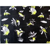 Tissu Voile de Viscose Imprimé Oiseaux