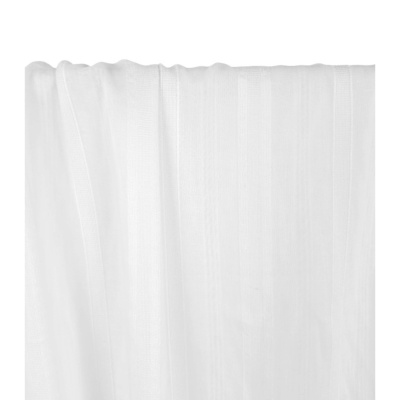 Tissu Voile de Coton Rayures Broderie & Jacquard Blanc
