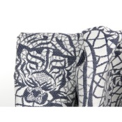 Tissu Jacquard Tigre Lurex Argent