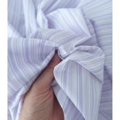 Tissu Popeline 100 % Coton Rayures et Jacquard Parme