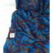 Tissu Popeline 100 % Viscose Blue Foliage Dream