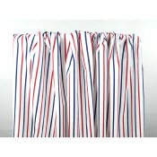 Coupon Popeline 100 % Coton Rayé Blanc / Bleu / Rouge 80 cm x 160 cm