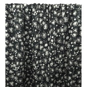 Tissu Sergé Léger 100 % Tencel Fleurs Noir / Blanc