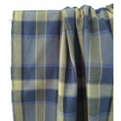 Tissu Flanelle 100 % Coton TARTAN Kaki / Marine