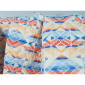 Coupon Jacquard Double Tissage Graphique Bleu 210 cm x 146 cm