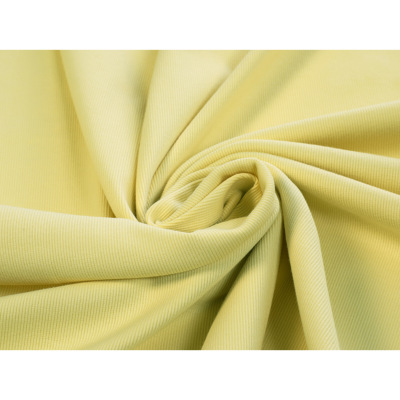 Tissu Maille Cote 2x2 Jaune Pale