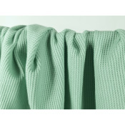 Tissu Maille Nid d'Abeille Bleu Givré