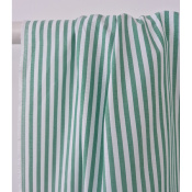 Tissu Oxford 100 % Coton Rayé Vert & Blanc