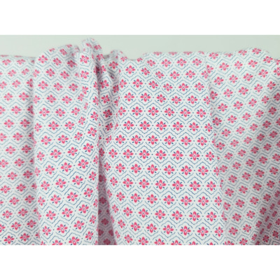 Tissu Popeline Coton Fleurs Graphiques