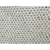 Tissu Popeline Fleurs Ecru / Gris