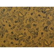 Tissu Voile Lurex Ocre Fleurs Ethniques