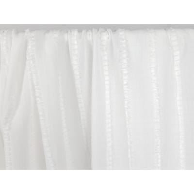 Tissu Voile de Coton Brodé Ecru