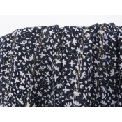 Coupon Voile de Viscose Blanc & Noir Fleurettes Lurex 240 cm x 150 cm