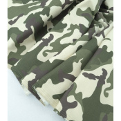 Tissu Sergé Stretch Camouflage Beige