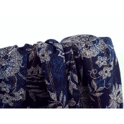 Coupon Voile de Viscose Lurex Argent / Or Fleurs Ethniques 120 cm x 150 cm