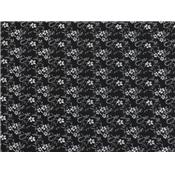 Tissu Jersey Coton / Viscose Imprimé Fleurs Noir / Gris