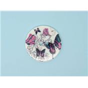 Bouton Rond Sérigraphié Papillon 28 mm