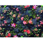 Tissu Jersey VENISE Fleurs, Oiseaux, Tie & Dye