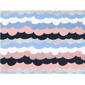 Tissu Jersey Coton / Elasthanne Nuages Graphiques
